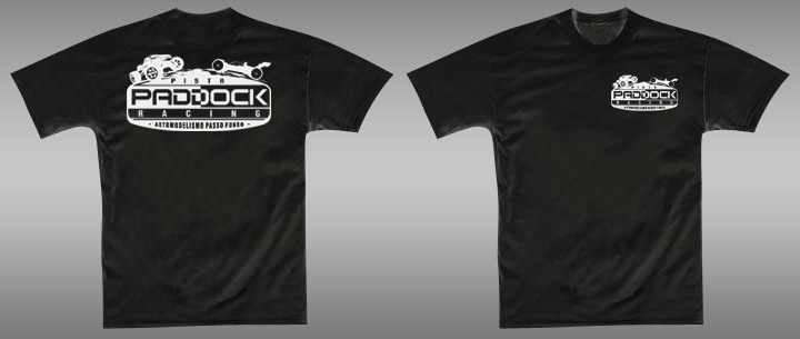 Camisas pretas personalizadas paddock racing