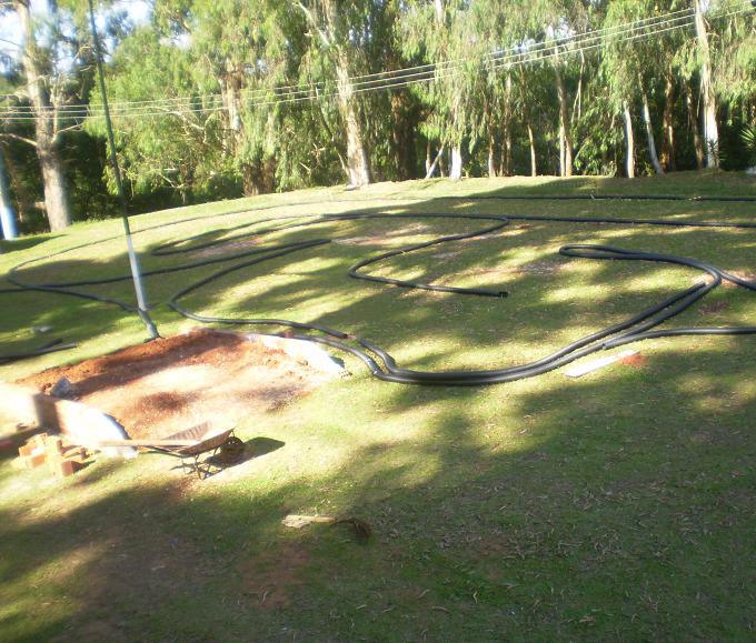 Pista em construção